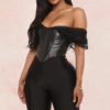 Bustier Noir Simili Cuir
