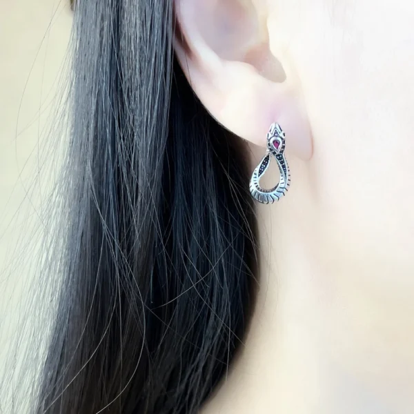 Boucles d'oreilles créoles articulées serpent en or
