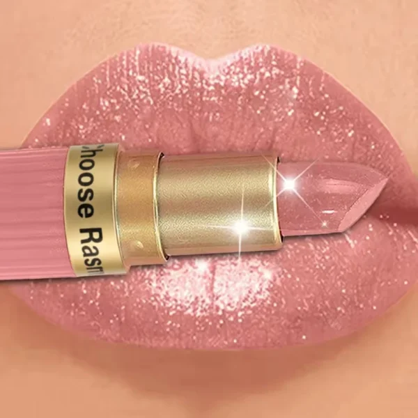 Rouge à lèvres velours rose nacré pailleté