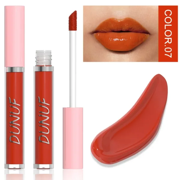 Glaze Miroir Rose Nude Brun 16 Couleurs Gloss à Lèvres
