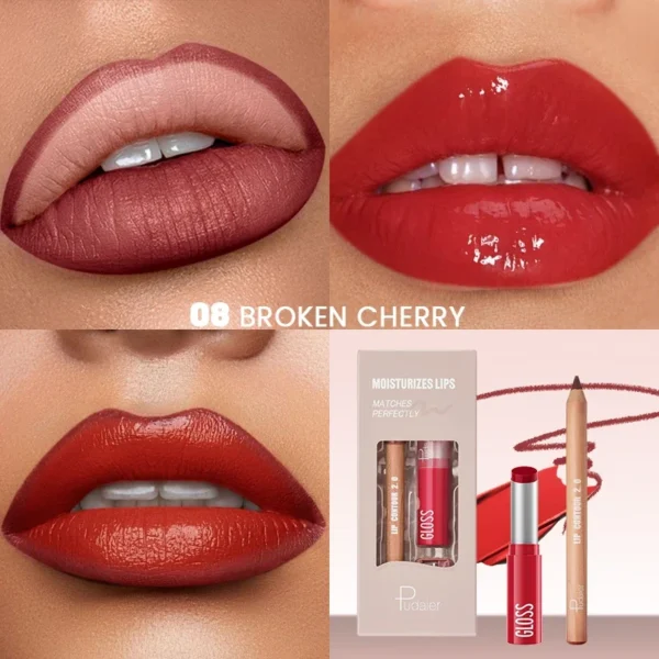 Coffret cadeau huile à lèvres Pudaier Lip Line Wet Gloss
