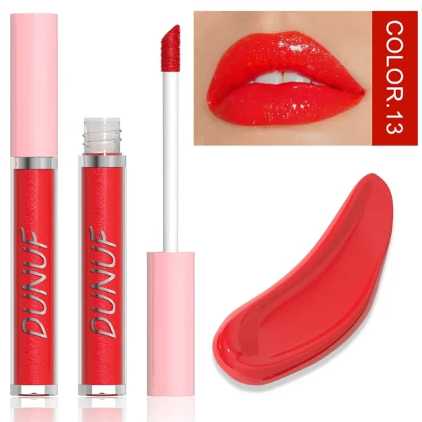 Glaze Miroir Rose Nude Brun 16 Couleurs Gloss à Lèvres