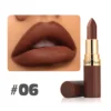 Rouge à lèvres mat 6 couleurs, gloss velours brun foncé