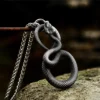 Collier pendentif serpent vintage pour homme