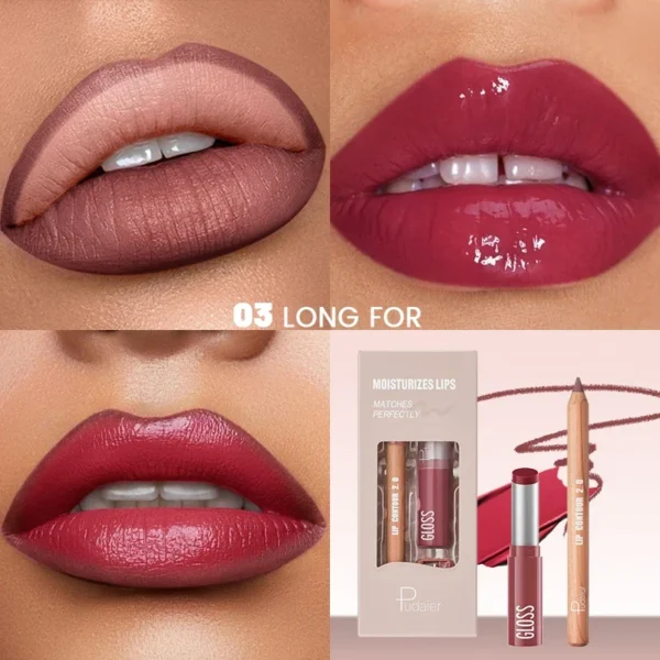 Coffret cadeau huile à lèvres Pudaier Lip Line Wet Gloss