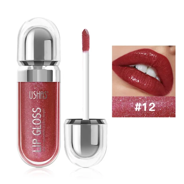 Gloss à lèvres pailleté longue tenue effet miroir