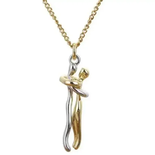 Collier de couple créatif bicolore pour la Saint-Valentin