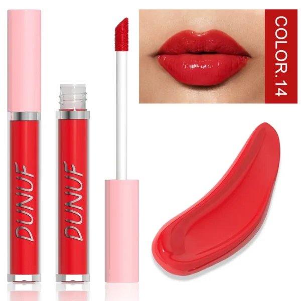 Glaze Miroir Rose Nude Brun 16 Couleurs Gloss à Lèvres