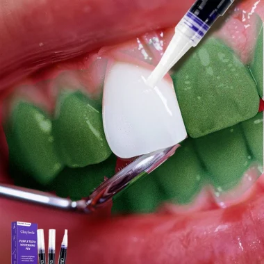 Stylo blanchissant instantané violet pour les dents