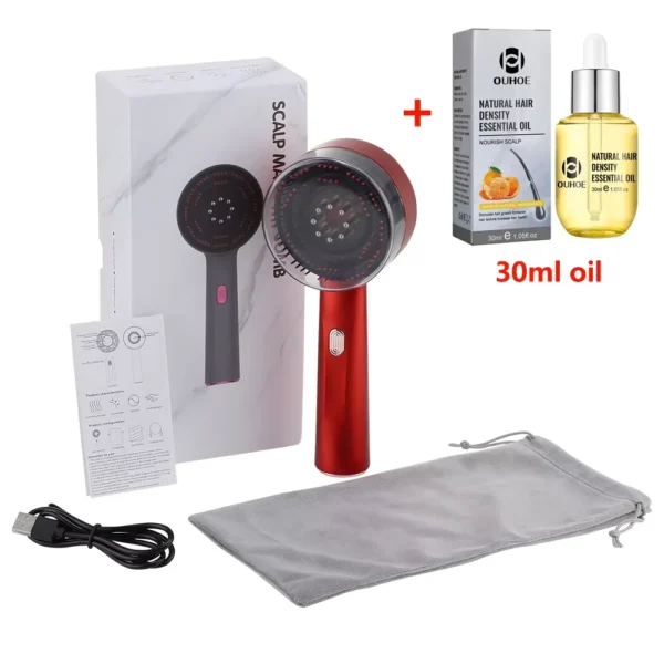 Peigne de massage électrique à vibrations 3 modes