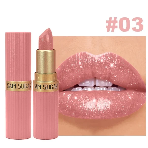 Nouveau rouge à lèvres pailleté waterproof