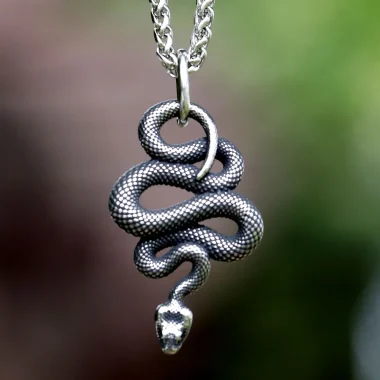 Collier pendentif serpent gothique pour homme
