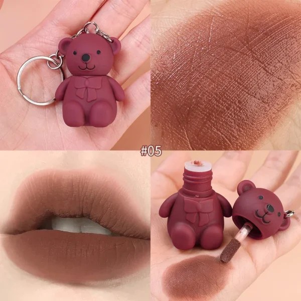Porte-clés ours mignon, gloss à lèvres
