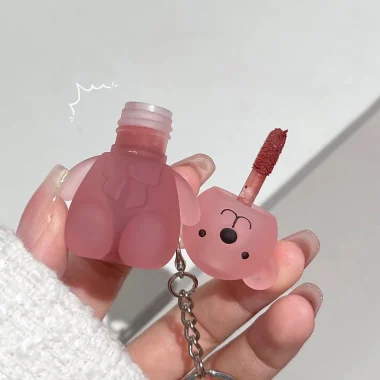 Glosse Porte-clés rouge à lèvres liquide ours mignon
