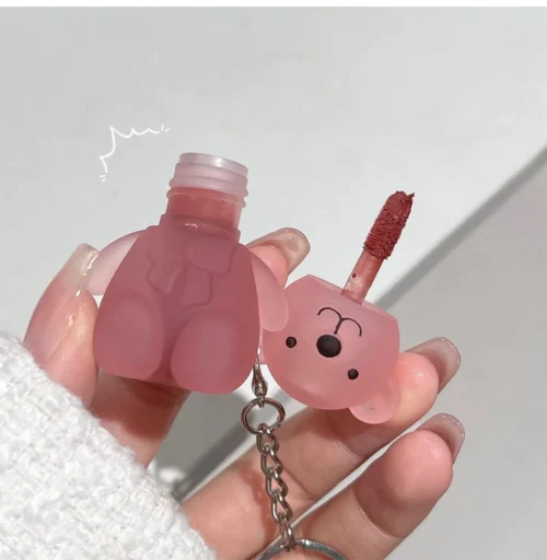 Glosse Porte-clés rouge à lèvres liquide ours mignon