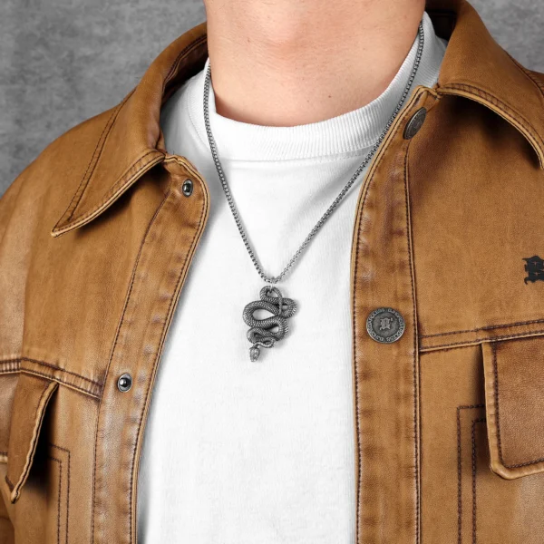 Colliers rétro serpent pour hommes et femmes