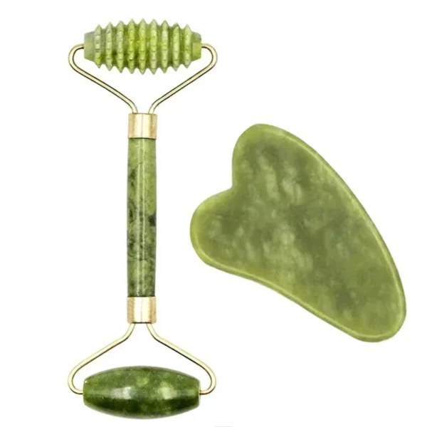 Rouleau de jade naturel pour le visage (Gua Sha)