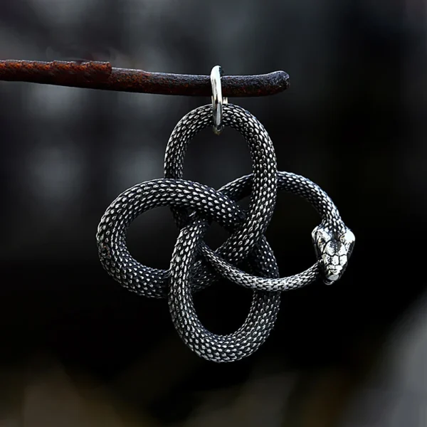 Collier pendentif serpent vintage pour homme