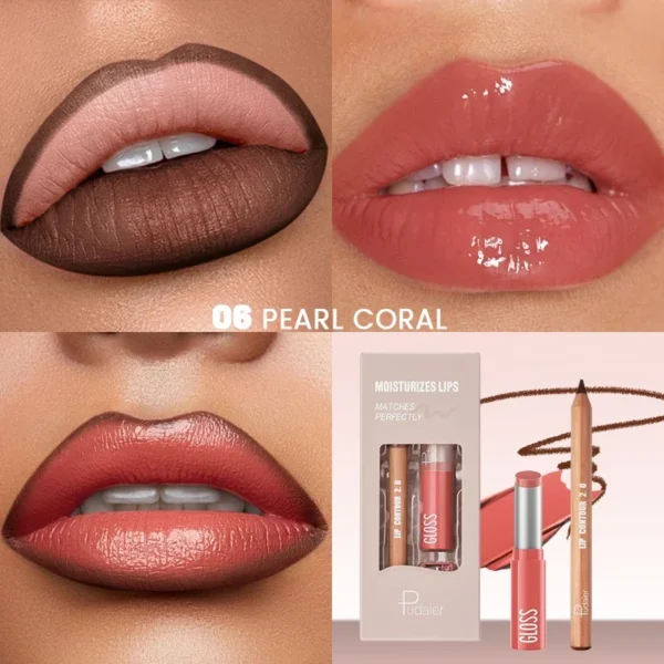 Coffret cadeau huile à lèvres Pudaier Lip Line Wet Gloss