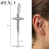 Boucles d'oreilles ZEMO à crochet (1 pièce) en acier
