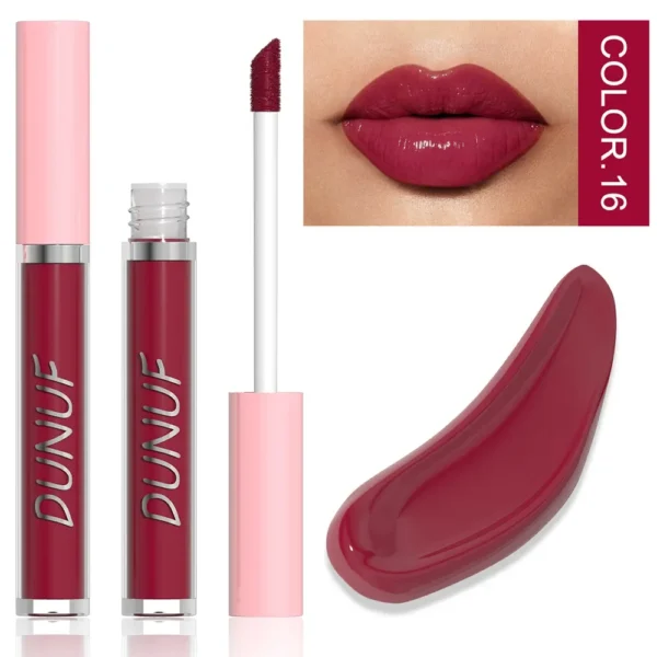 Glaze Miroir Rose Nude Brun 16 Couleurs Gloss à Lèvres