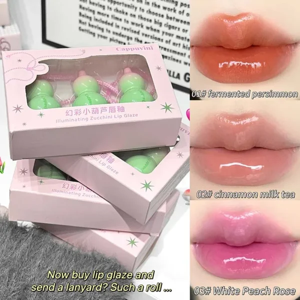 Gloss à lèvres en forme de courgette naturel