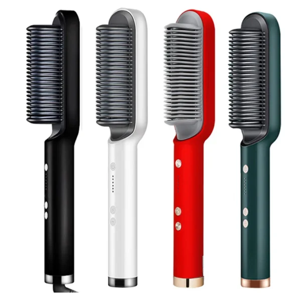 Brosse lissante à ions négatifs avec peigne chauffant