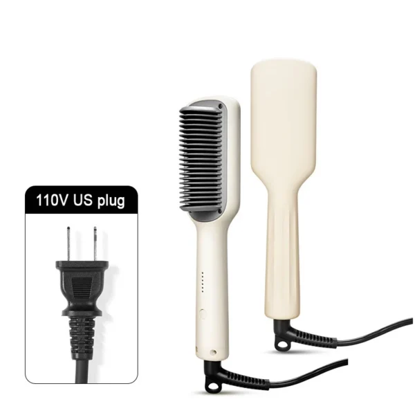 Brosse à lisser portables 2 en 1 avec peign
