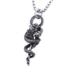 Collier pendentif serpent punk en acier