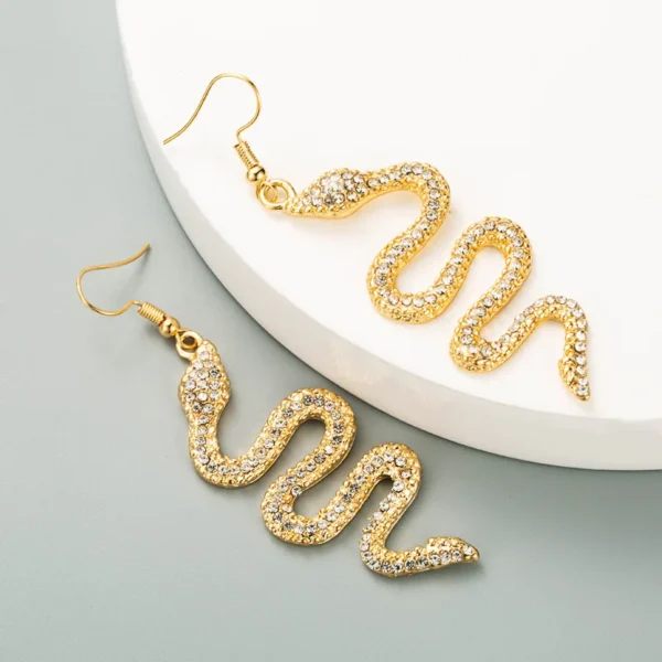 Boucles d'oreilles serpent en alliage de diamants