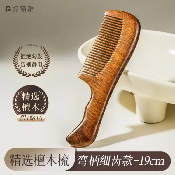 Peigne ancien en bois de santal et acajou