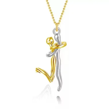 Collier Bicolore , Pendentif Mère et Enfant