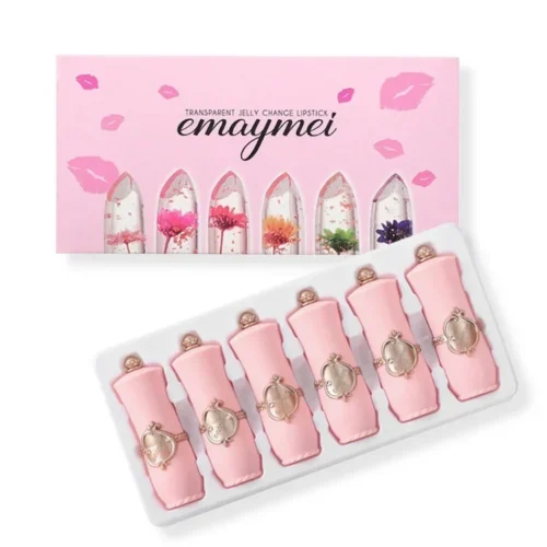 S6871c5c7c975495485fc86e632fd3dbb5.webp Coffret de 6 rouges à lèvres effet gelée florale