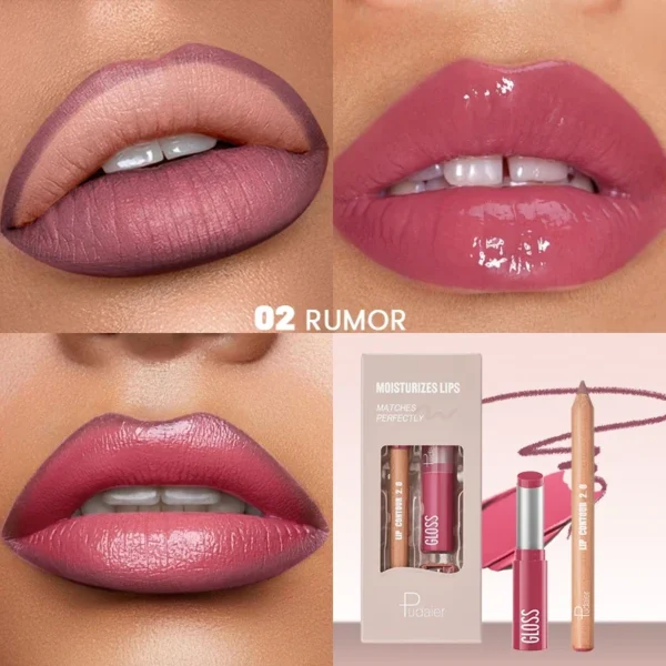 Coffret cadeau huile à lèvres Pudaier Lip Line Wet Gloss