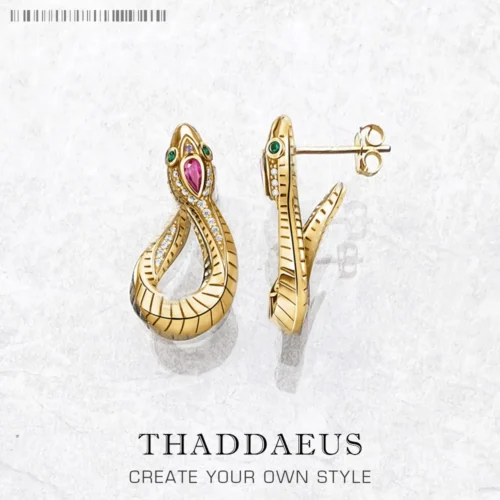 Boucles d'oreilles créoles articulées serpent en or