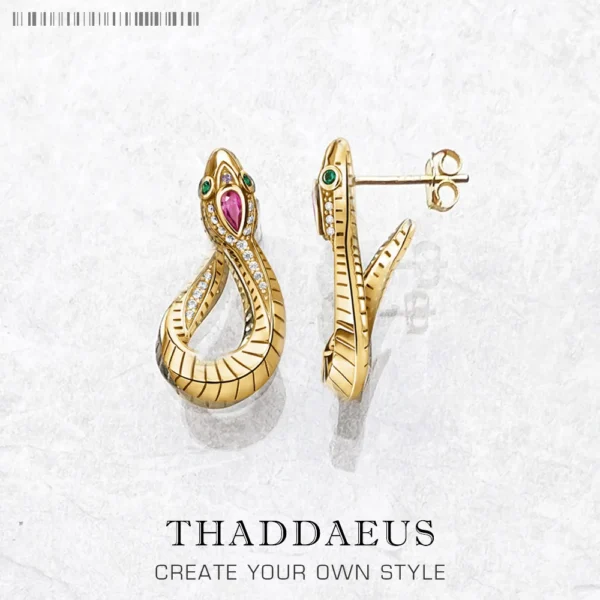Boucles d'oreilles créoles articulées serpent en or