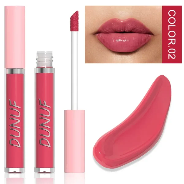 Glaze Miroir Rose Nude Brun 16 Couleurs Gloss à Lèvres