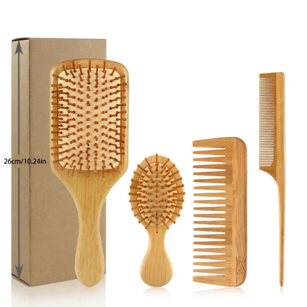 Ensemble brosse et peigne en bambou