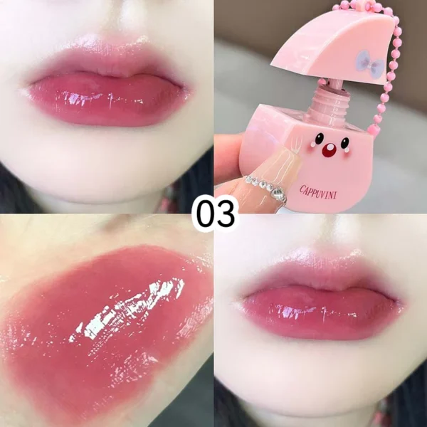 Gloss à lèvres pêche 2 en 1, fini miroir