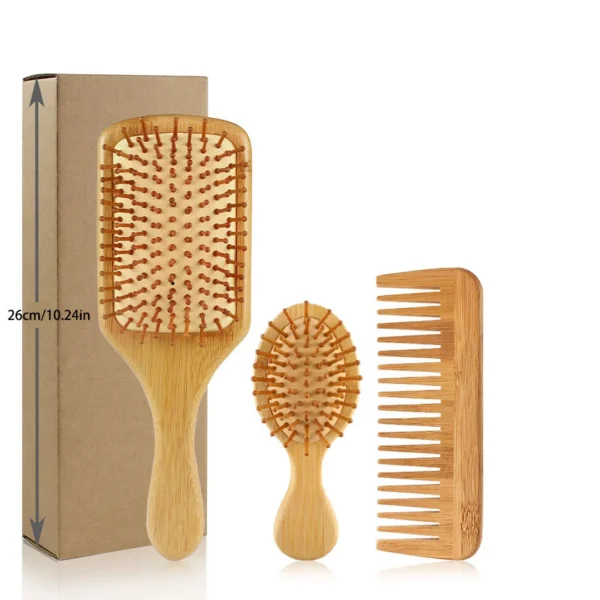Ensemble brosse et peigne en bambou
