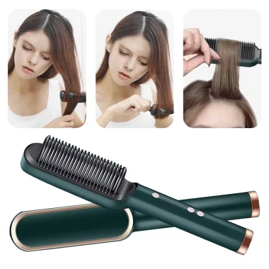 Brosse lissante à ions négatifs avec peigne chauffant