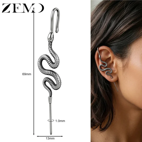 Boucles d'oreilles ZEMO à crochet (1 pièce) en acier