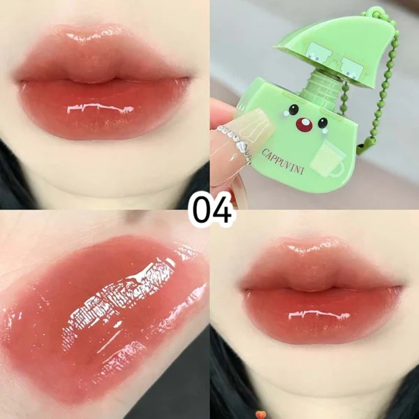 Gloss à lèvres pêche 2 en 1, fini miroir