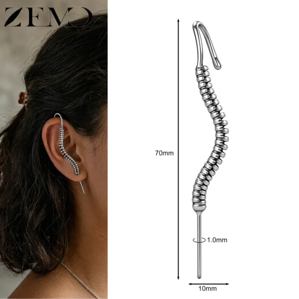 Boucles d'oreilles ZEMO à crochet (1 pièce) en acier