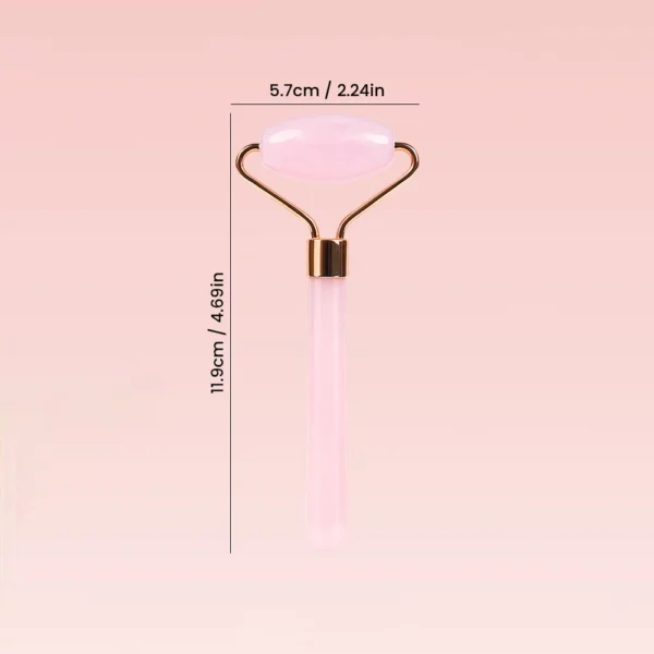 Rouleau de massage facial en quartz rose
