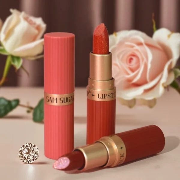 Rouge à lèvres pailleté diamant, baume à lèvres