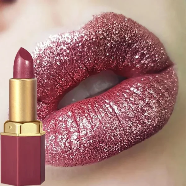 Rouge à lèvres en tube doré, 6 couleurs