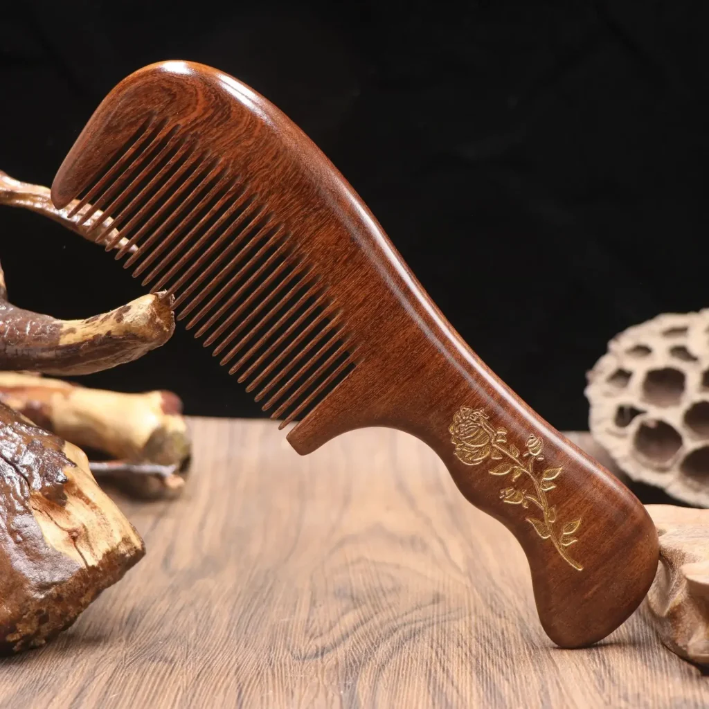 Stylo Meia-Lua en bois de santal doré naturel