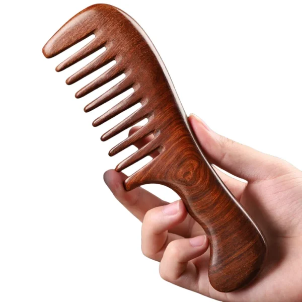 Peigne à cheveux en bois de santal naturel