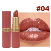 Rouge à lèvres rose nude luxueux à paillettes